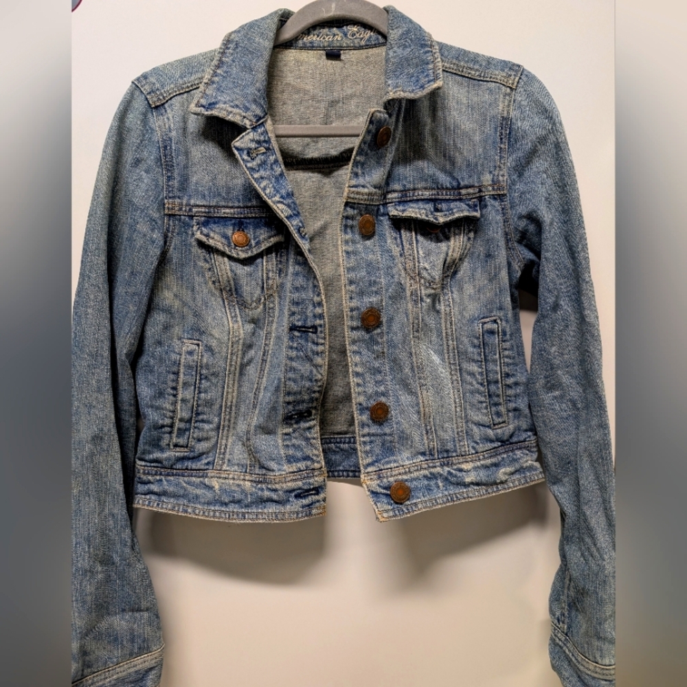 Denim Jean Jacket with Button Details